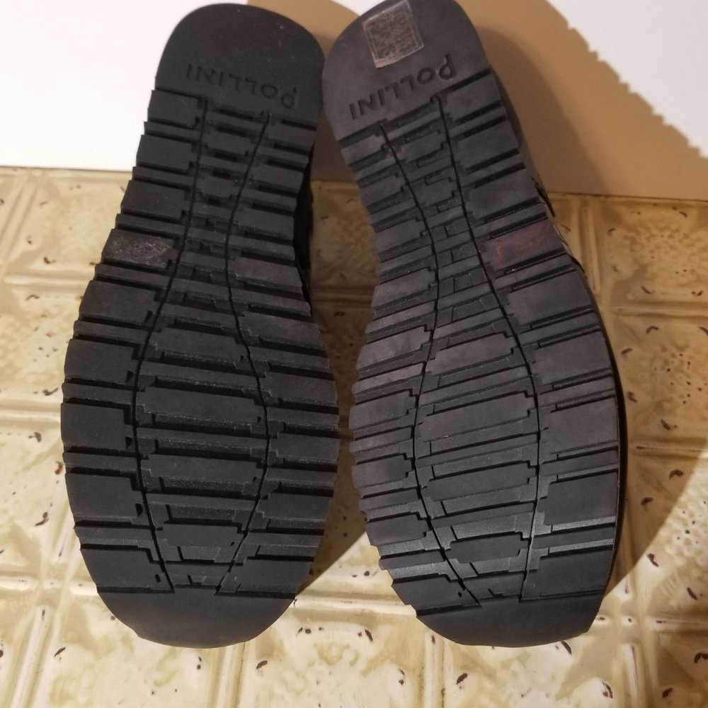 Black and White POLLINI Woman's Leather Sneakers - Picture 7 of 9